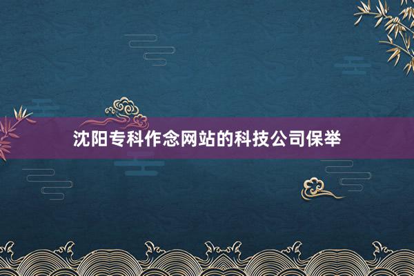 沈阳专科作念网站的科技公司保举
